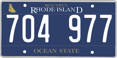 RI license plate 704977