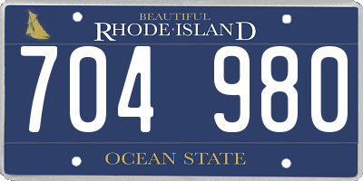 RI license plate 704980