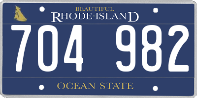 RI license plate 704982