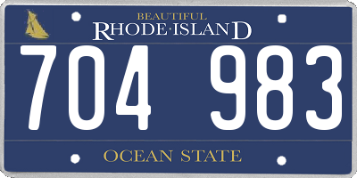 RI license plate 704983