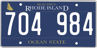 RI license plate 704984