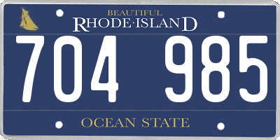 RI license plate 704985