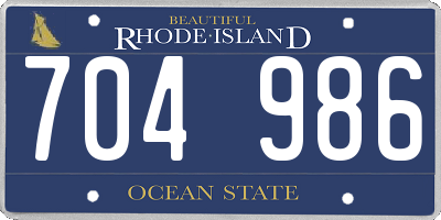 RI license plate 704986