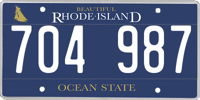 RI license plate 704987
