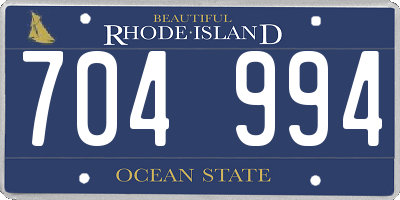 RI license plate 704994