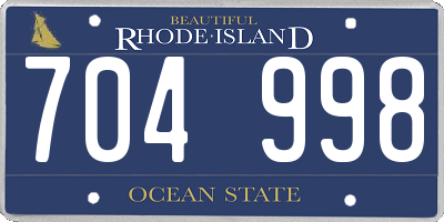 RI license plate 704998