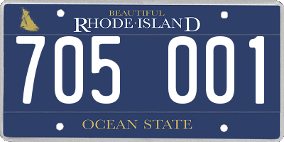 RI license plate 705001