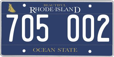 RI license plate 705002