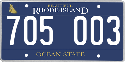 RI license plate 705003