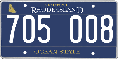 RI license plate 705008