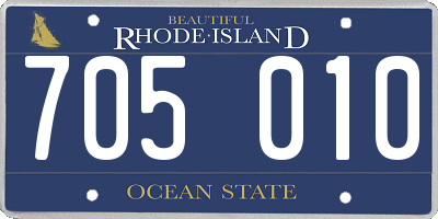 RI license plate 705010