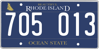 RI license plate 705013