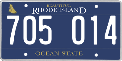 RI license plate 705014
