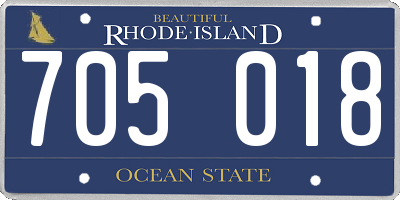 RI license plate 705018