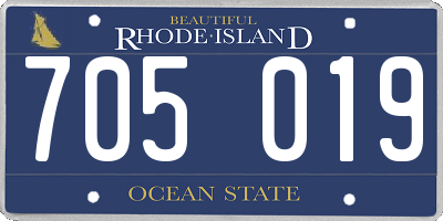 RI license plate 705019