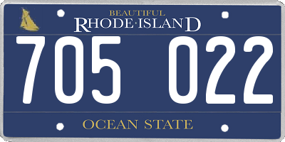 RI license plate 705022