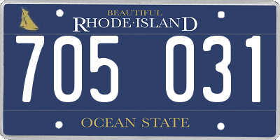 RI license plate 705031