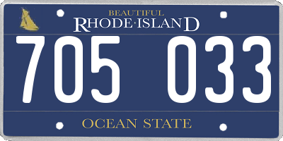 RI license plate 705033