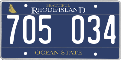RI license plate 705034