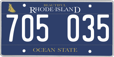 RI license plate 705035