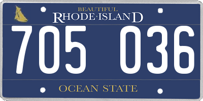 RI license plate 705036