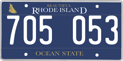 RI license plate 705053