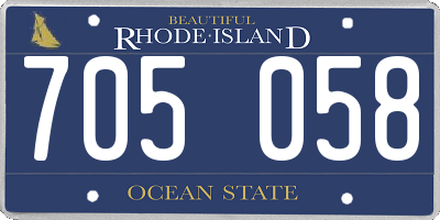 RI license plate 705058