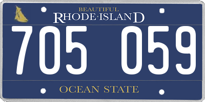 RI license plate 705059