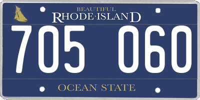 RI license plate 705060