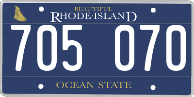 RI license plate 705070