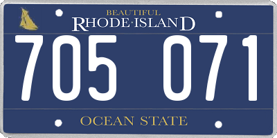 RI license plate 705071