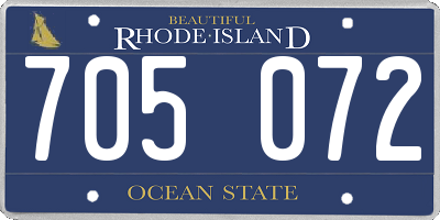 RI license plate 705072