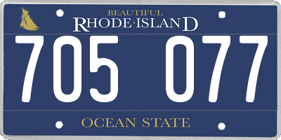 RI license plate 705077