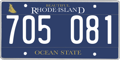 RI license plate 705081