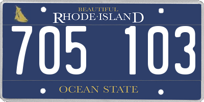 RI license plate 705103