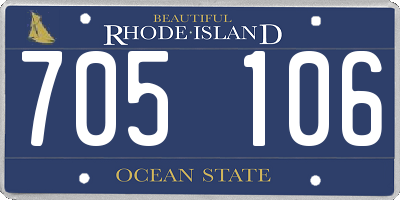 RI license plate 705106