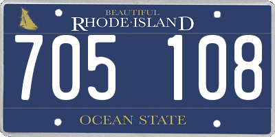 RI license plate 705108