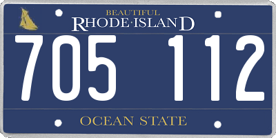 RI license plate 705112
