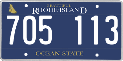 RI license plate 705113