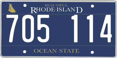 RI license plate 705114