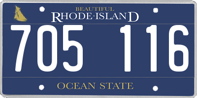 RI license plate 705116