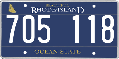 RI license plate 705118