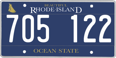 RI license plate 705122