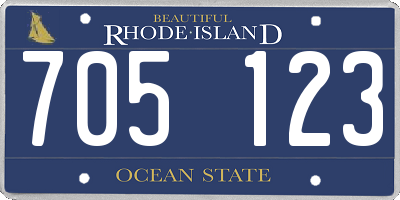 RI license plate 705123