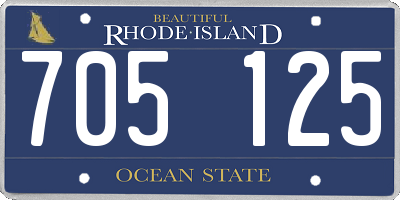 RI license plate 705125