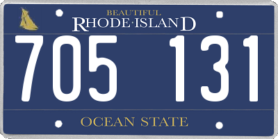 RI license plate 705131