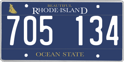 RI license plate 705134