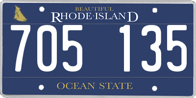 RI license plate 705135