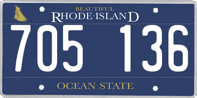 RI license plate 705136