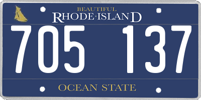 RI license plate 705137